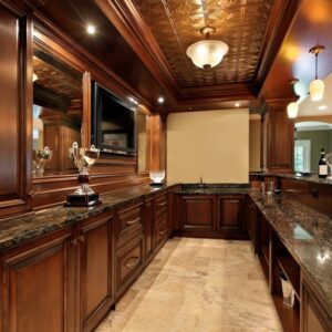 Bar in basement of luxury home